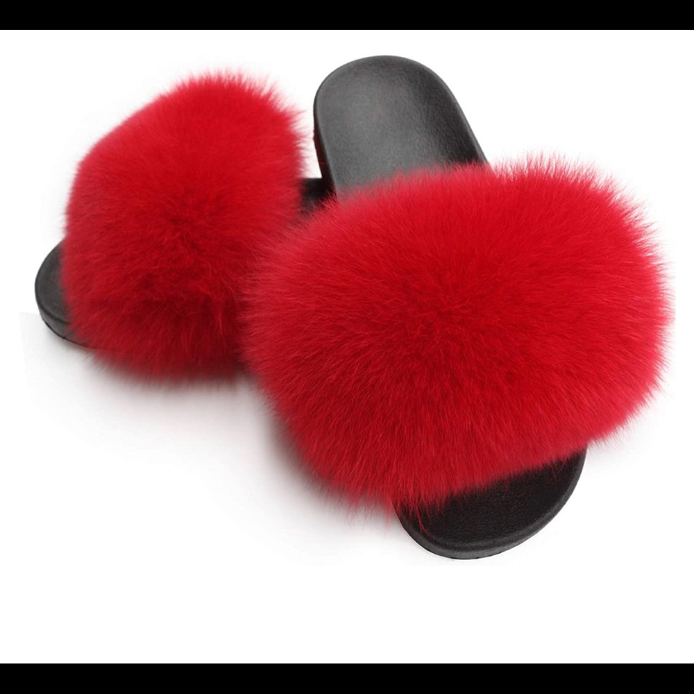 Fox fur slides